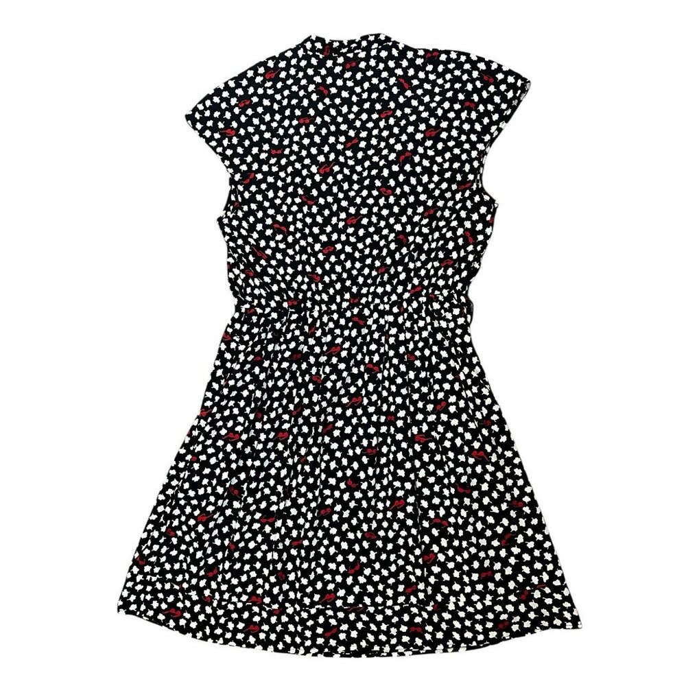 Anthropologie Maeve Odelia Black Floral Mini Dress Size Medium Sunglasses Pocket - Picture 3 of 15
